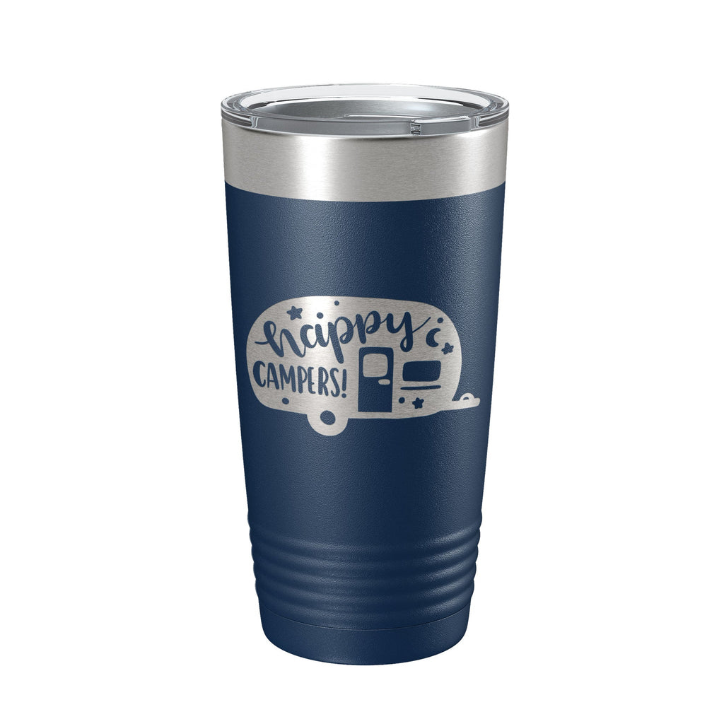 Happy Campers Tumbler RV Camping Travel Mug Gift Insulated Laser Engraved Coffee Cup Tent Outdoors 20 oz-2