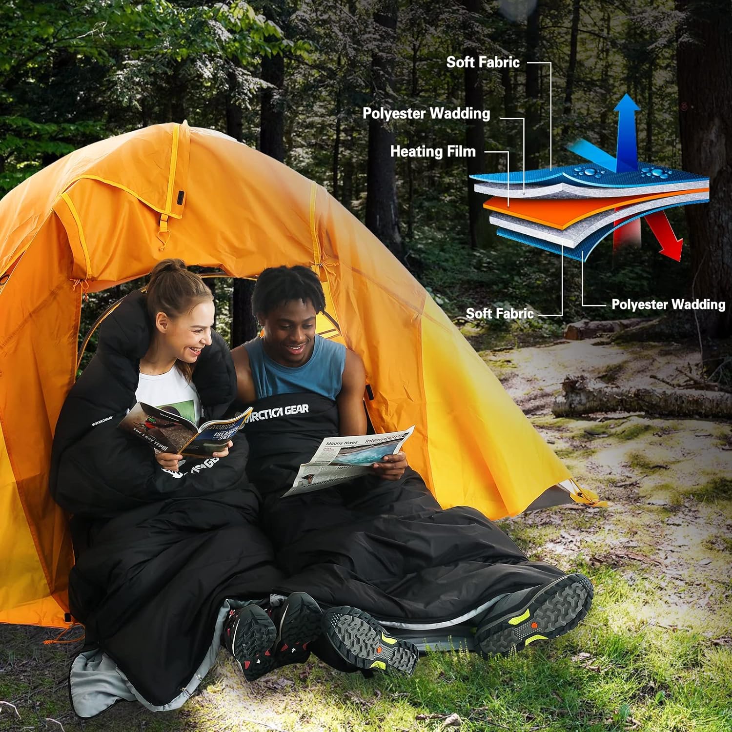 ANTARCTICA GEAR Heated Sleeping Bag Cold Weather Sleeping Bag for Hiking & Camping-2