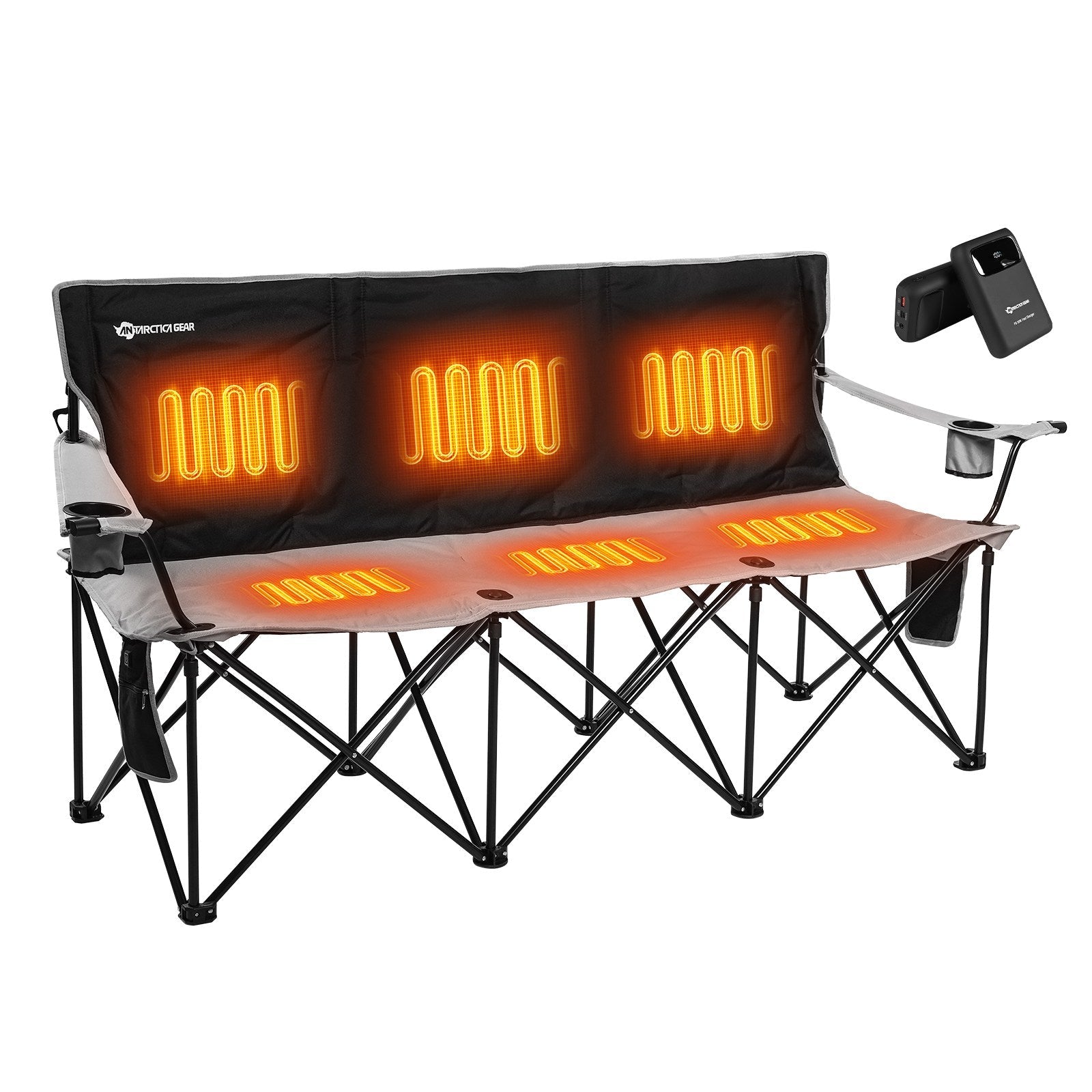  The Fireside Lounger – 3-Person Heated Camp Chair for Cozy Outdoor Moments-1