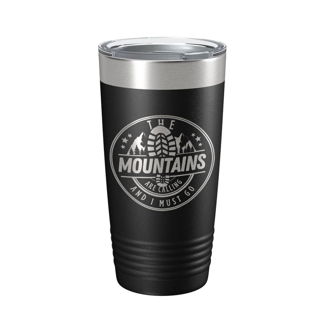 Mountains Are Calling Tumbler Camping Hiking Travel Mug Insulated Laser Engraved Coffee Cup Outdoors Gift 20 oz-0