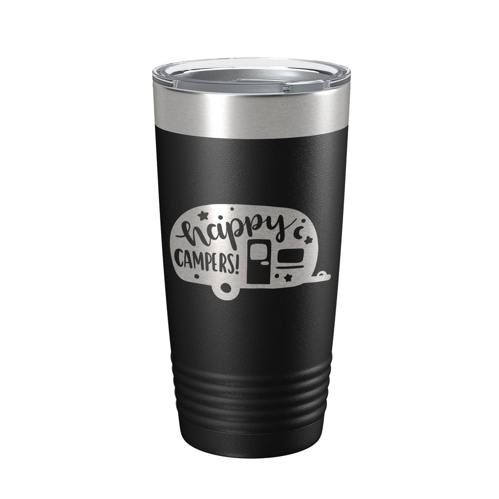 Happy Campers Tumbler RV Camping Travel Mug Gift Insulated Laser Engraved Coffee Cup Tent Outdoors 20 oz-5
